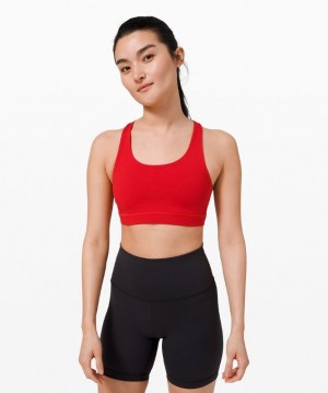 Lululemon Invigorate Bra Medium Support Kadın Spor Sütyeni Koyu Kırmızı | KIHM-27643