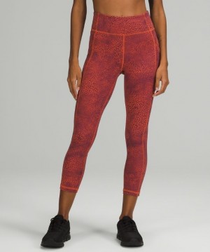 Lululemon Invigorate HR Crop 23 Kadın Tayt Turuncu | ZCRQ-25643