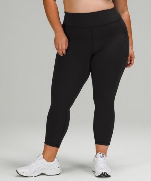 Lululemon Invigorate High-Rise Crop 23 Kadın Tayt Siyah | HYDI-09628