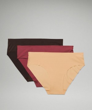 Lululemon InvisiWear Bikini 3 Pack Kadın İç Giyim Bordo Kahverengi | WGYZ-13926