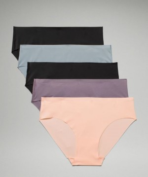 Lululemon InvisiWear Bikini 5 Pack Kadın İç Giyim Siyah Siyah Lavanta Mavi Pembe Beyaz | WAPC-70924