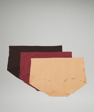 Lululemon InvisiWear Boyshort 3 Pack Kadın İç Giyim Bordo Kahverengi | JNSL-32948