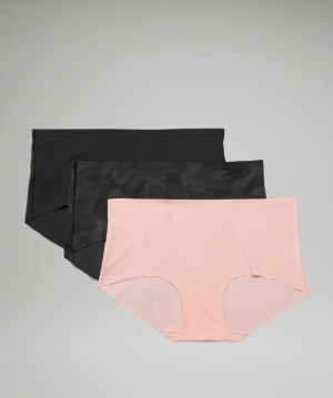 Lululemon InvisiWear Boyshort 3 Pack Kadın İç Giyim Camo Siyah Renkli Pembe Beyaz Siyah | JNBA-43605