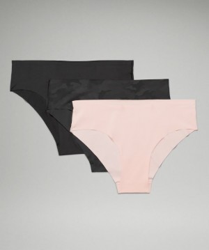 Lululemon InvisiWear Cheeky Bikini 3 Pack Kadın İç Giyim Camo Siyah Renkli Pembe Beyaz Siyah | UHDL-54367