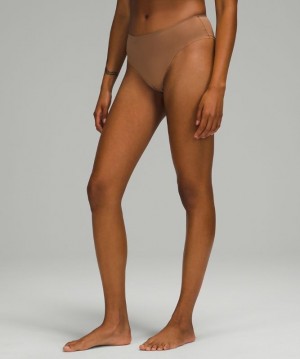 Lululemon InvisiWear Mid-Rise Cheeky Bikini Underwear Kadın İç Giyim Kahverengi | QFHV-20479