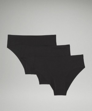 Lululemon InvisiWear Mid Rise Cheeky Bikini Underwear 3 Pack Kadın İç Giyim Siyah | FLWR-86493