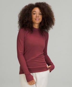 Lululemon Keep the Heat Long Sleeve Kadın Üstler Bordo | DASZ-62918