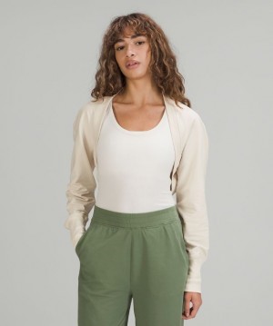 Lululemon LA Cropped Long Sleeve Shrug Kadın Tişörtü Beyaz | LHVK-27540