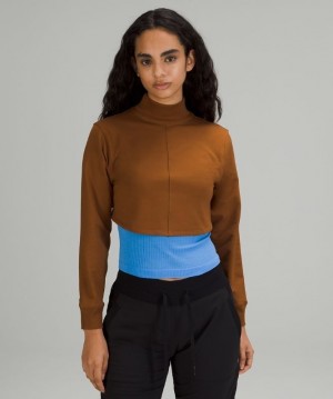 Lululemon LA Reversible Mock Neck Kadın Tişörtü Bakır Kahverengi | UZYL-78046