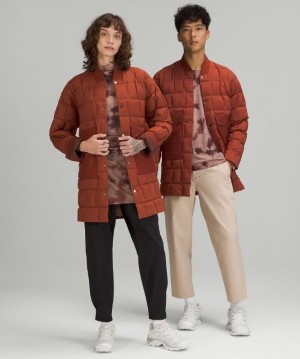 Lululemon Lab Geo Quilted Down Jacket Erkek Mont Kahverengi | QPYR-06591