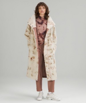 Lululemon Lab Textured Fleece Coat Kadın Mont Beyaz Kahverengi | BYKT-87962