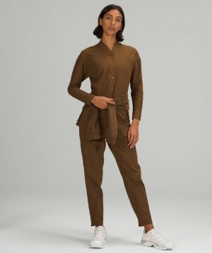 Lululemon Lab Woven Long Sleeve Jumpsuit Kadın Elbise Koyu | YNBK-69751