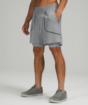 Lululemon License to Train Lined Short 7 Elite Erkek Şort Gri | PJSC-29043