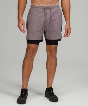 Lululemon License to Train Lined Short 7 Elite Erkek Şort Lunar Rock | MNEX-71869