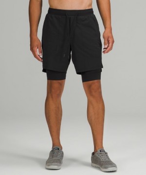 Lululemon License to Train Lined Short 7 Erkek Şort Siyah | FUST-59630