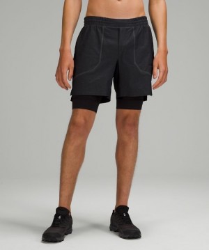 Lululemon License to Train Lined Short 7 Elite Erkek Şort Siyah | XJGY-37902