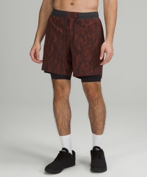 Lululemon License to Train Lined Short 7 Erkek Şort Kahverengi Koyu Gri | VZLK-90518