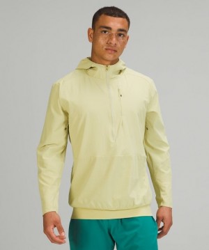 Lululemon Lightweight Running Half-Zip Hoodie Erkek Mont Yeşil | QNSI-68941