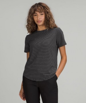 Lululemon Love Crew Kadın Üstler Çizgili Siyah Beyaz | LMQF-26578