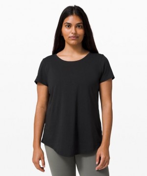 Lululemon Love Crew Short Sleeve T-Shirt Lightweight Kadın Üstler Siyah | QIER-34761