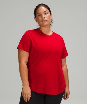 Lululemon Love Crew Short Sleeve T-Shirt Kadın Üstler Koyu Kırmızı | CZFH-58917