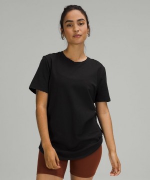 Lululemon Love Crew Short Sleeve T-Shirt Kadın Üstler Siyah | BVND-37856