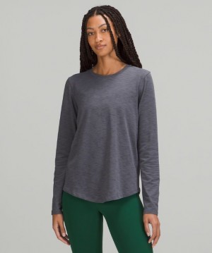 Lululemon Love Long Sleeve Kadın Üstler Siyah Koyu Gri | ODGE-51640