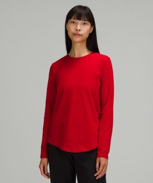 Lululemon Love Long Sleeve Shirt Kadın Üstler Koyu Kırmızı | UZWF-79246