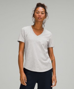 Lululemon Love V-Neck T-Shirt Kadın Üstler Açık Gri | HKXY-70638