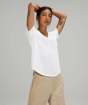 Lululemon Love V-Neck T-Shirt Kadın Üstler Beyaz | GZSP-90871