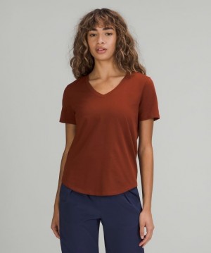 Lululemon Love V-Neck T-Shirt Kadın Üstler Kahverengi | YOME-92106