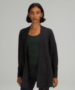 Lululemon Merino Wool Honeycomb Wrap Kadın Tişörtü Siyah | YRKL-04123