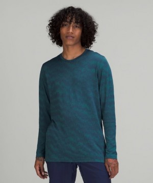 Lululemon Metal Vent Breathe LS Erkek Üstler Half Tone Night Sea | XNMF-17524
