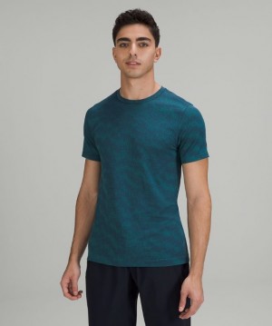 Lululemon Metal Vent Breathe T Erkek Üstler Half Tone Night Sea | JXDK-70263
