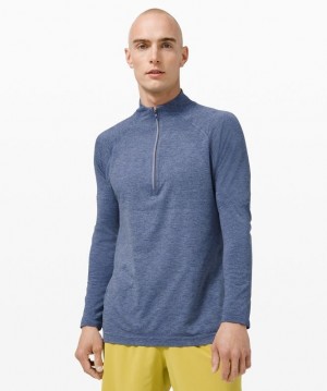 Lululemon Metal Vent Tech 1/2 Zip 2.0 Erkek Üstler Gri Mavi | CLMK-89032