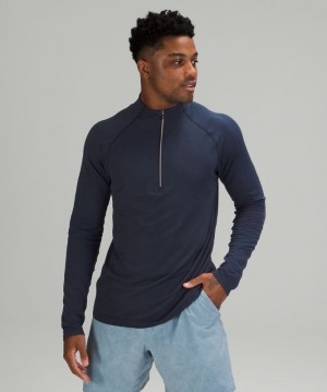Lululemon Metal Vent Tech 1/2 Zip 2.0 Erkek Üstler Mavi Lacivert | ADXH-60149