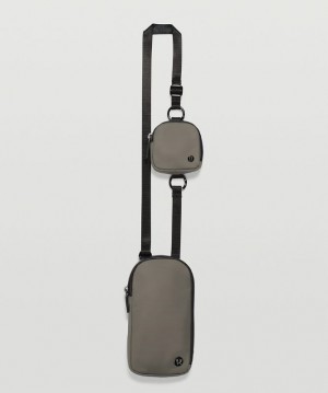 Lululemon Modular Phone Crossbody Accessories Çantası Gri Zeytin Yeşili | KNUP-75913