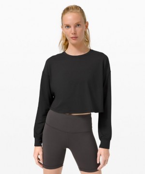Lululemon Muscle Love Long Sleeve Kadın Üstler Siyah | IXMK-29673