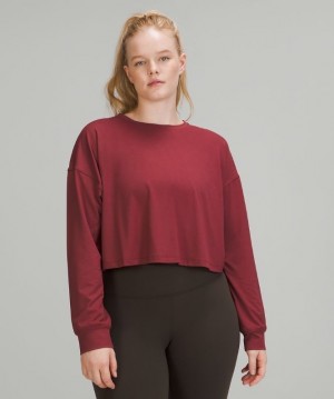 Lululemon Muscle Love Long Sleeve Kadın Üstler Bordo | CHBG-29675