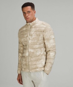 Lululemon Navigation Stretch Down Jacket Erkek Mont Beyaz Bej Rengi | CYFH-06132