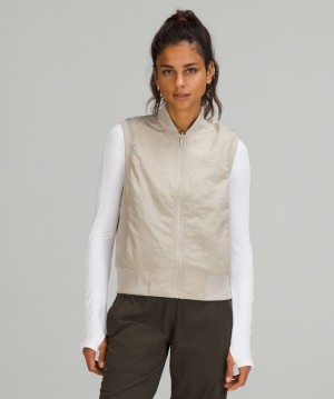 Lululemon Non-Stop Bomber Vest Kadın Mont Bej Rengi | BGYW-38579