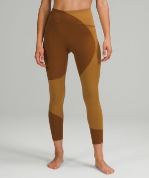 Lululemon Nulu Colour Block High-Rise Tight 25 Kadın Tayt Bakır Kahverengi Bej Rengi | HASZ-07251