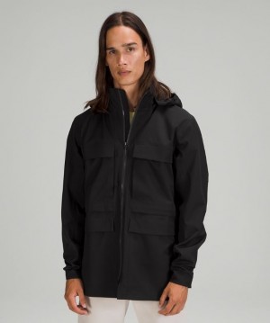 Lululemon Outpour StretchSeal Field Jacket Erkek Mont Siyah | YNAI-49365
