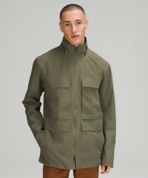 Lululemon Outpour StretchSeal Field Jacket Erkek Mont Zeytin Yeşili | XEYT-20394