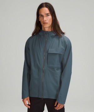 Lululemon Outpour StretchSeal Jacket Erkek Mont Mavi | WUDC-46258