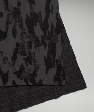 Lululemon Oversized Camo Jacquard Scarf Accessories Fular Siyah Koyu Gri | GWJM-19673