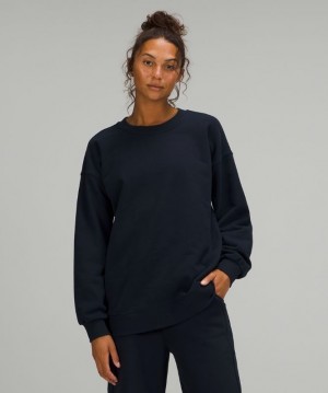 Lululemon Perfectly Oversized Crew Kadın Tişörtü Lacivert | RUBJ-18052