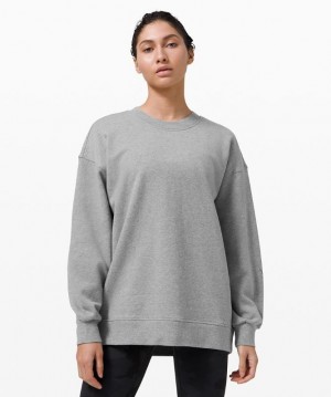Lululemon Perfectly Oversized Crew Kadın Tişörtü Gri | REBV-84915