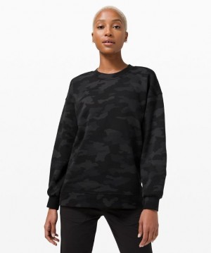 Lululemon Perfectly Oversized Crew Kadın Tişörtü Camo Siyah Renkli | PCXF-92645