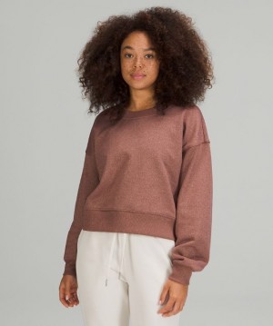 Lululemon Perfectly Oversized Cropped Crew Softstreme Kadın Tişörtü Smoky Topaz | NTWG-93816